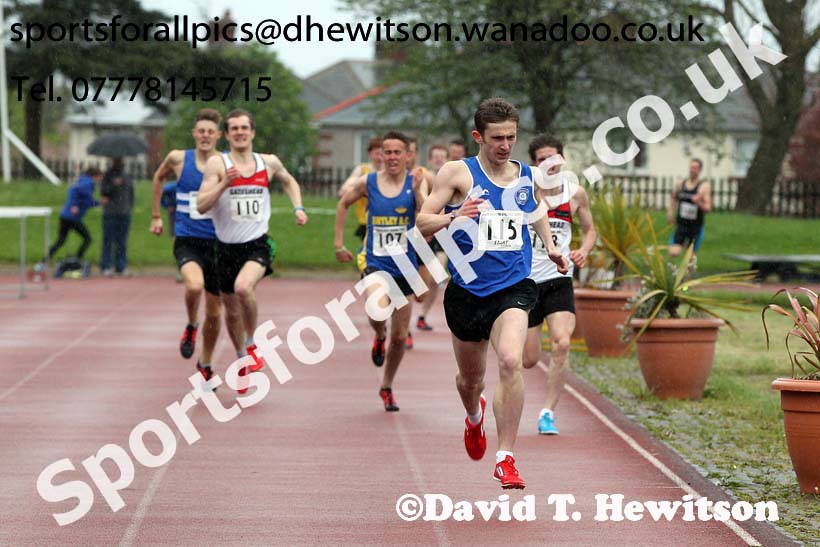 Michael Wilson (Sunderland) wins the Jimmy Hedley 800 metres, North Eastern Grand Prix, Monkton Stadium, Jarrow. Photo: David T. Hewitson/Sports for All Pics